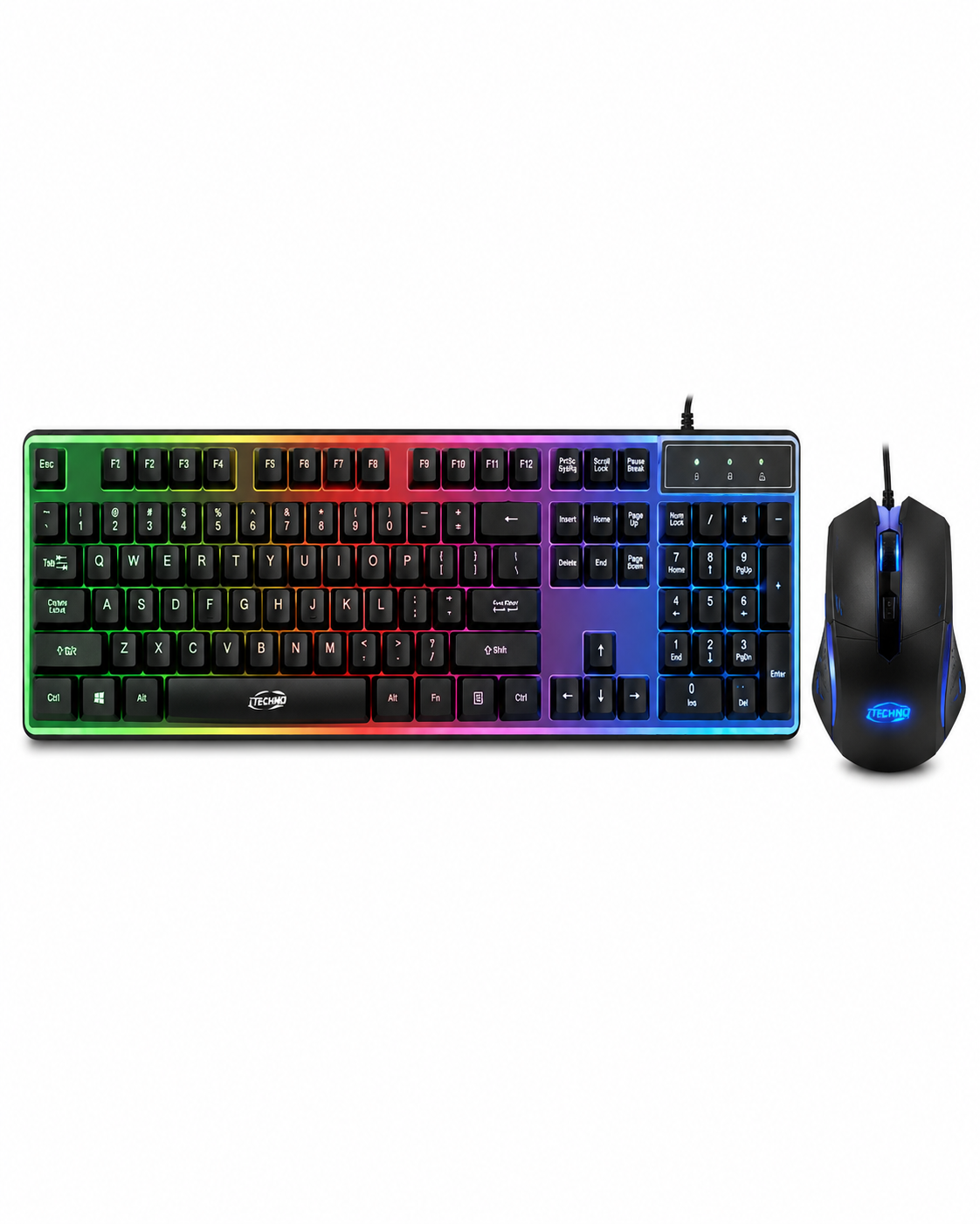 Techno WIRED RGB KEYBOARD AND MOUSE COMBO BLACK