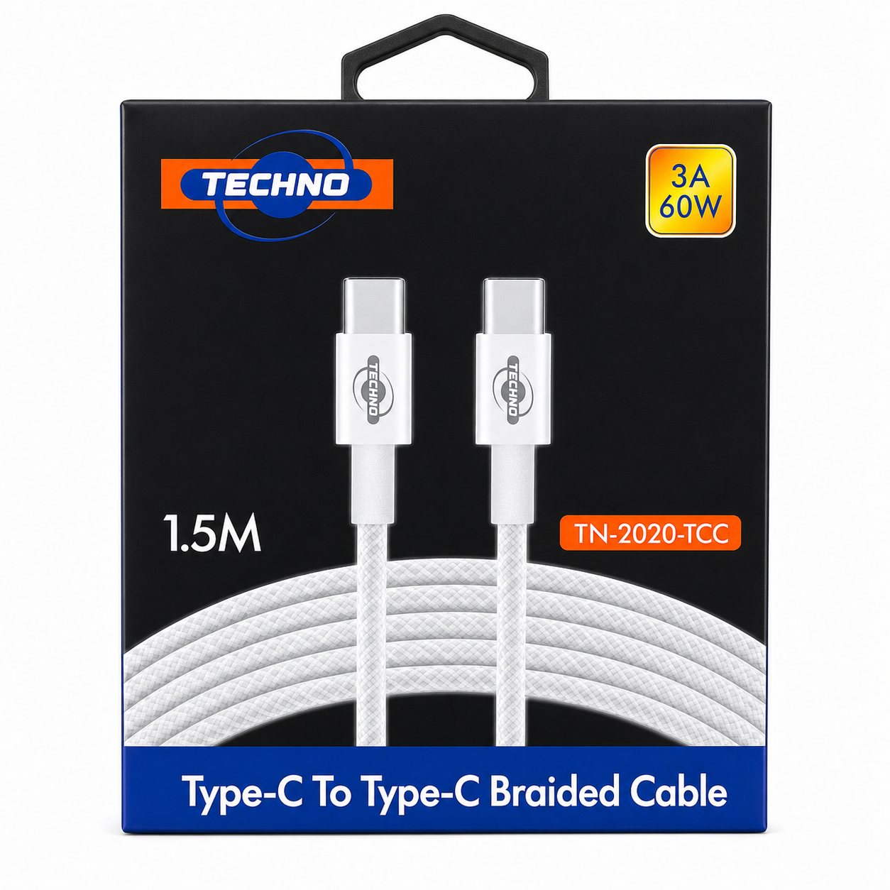 60W TYPE C  TO TYPE C BRAIDEDE CABLE 1.5M