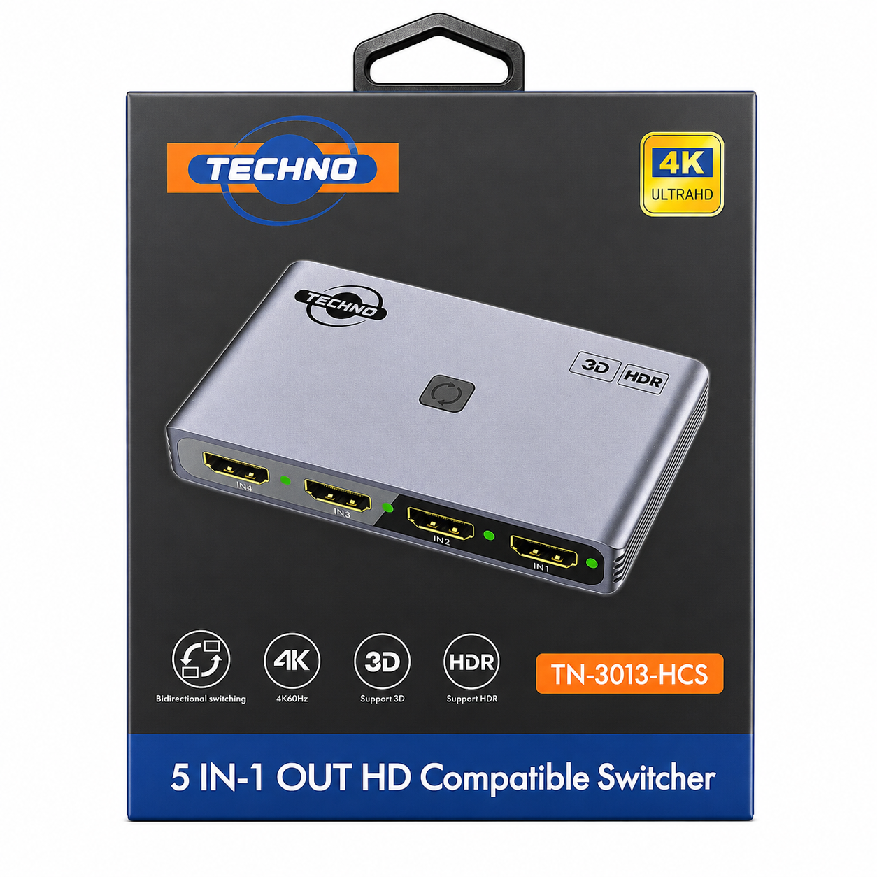 TECHNO 5 in 1 Out HD Compatible Switcher 4K