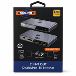 TECHNO 2 IN 1 Out Displayport 8K Switcher