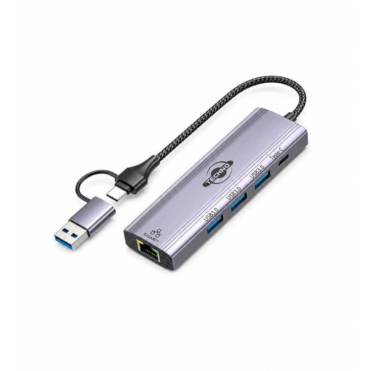Techno  USB/TYPE C TO MULTIFUNCTIONAL ADPTER 5 PORT