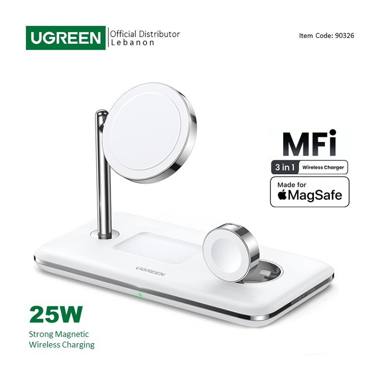 Ugreen 3-in-1 Wireless Charger for Apple Watch/ Iphone/Airpods – 90326