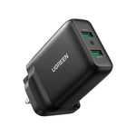 Ugreen Dual USB-A QC 3.0 36W Charger Fast Charger UK (Black) – 70164